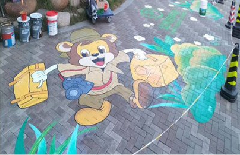 江安夏季画地面彩绘会遇到的问题