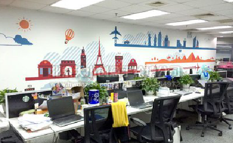 江安教你设计办公室墙绘的方法。