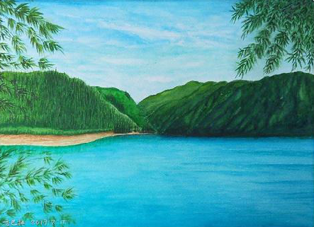 江安在墙绘中，如何绘画绿水青山？