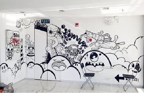 江安手绘墙并非传统涂鸦。